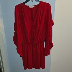 Amanda Uprichard Vibrant Red Long Sleeve Dress